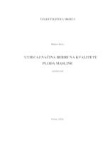 Utjecaj načina berbe na kvalitetu ploda masline