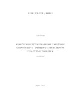prikaz prve stranice dokumenta Ključni koncepti i strategije u kružnom gospodarstvu - primjena u operativnom poslovanju poduzeća