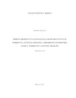 prikaz prve stranice dokumenta Međunarodno i nacionalno zakonodavstvo iz područja zaštite okoliša i prioriteti Europske unije u području zaštite okoliša